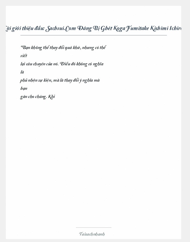 Trích đoạn Sachvui.Com Đáng Bị Ghét Koga Fumitake Kishimi Ichiro