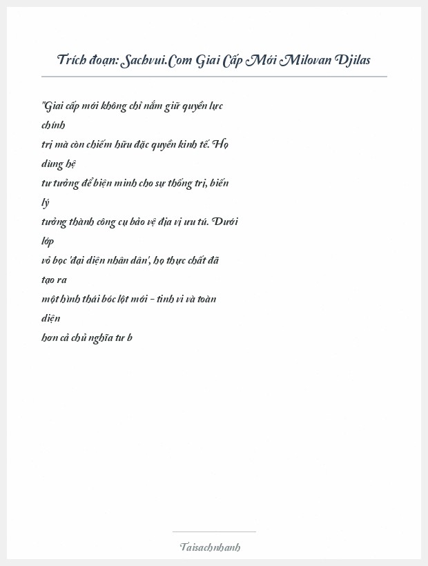 Trích đoạn Sachvui.Com Giai Cấp Mới Milovan Djilas