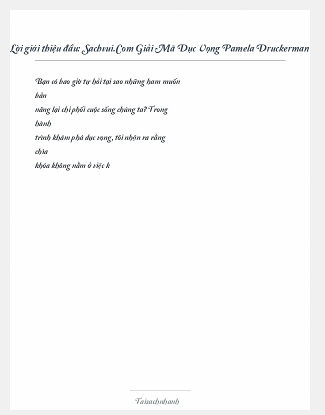Trích đoạn Sachvui.Com Giải Mã Dục Vọng Pamela Druckerman