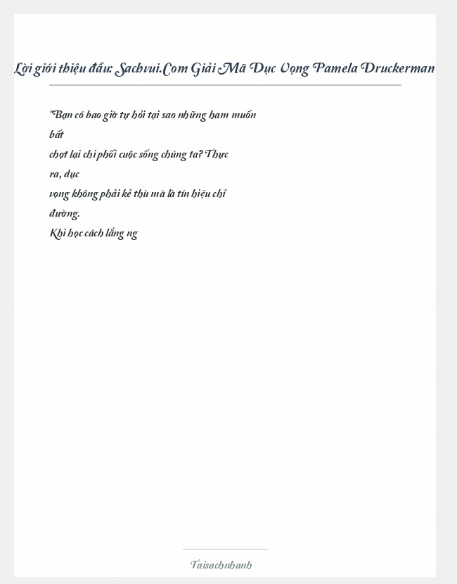 Trích đoạn Sachvui.Com Giải Mã Dục Vọng Pamela Druckerman