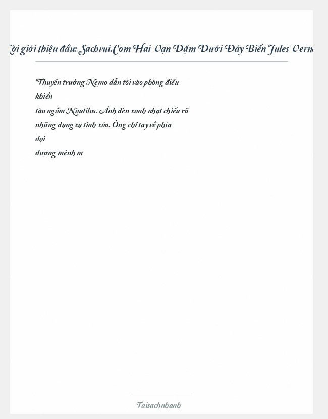 Trích đoạn Sachvui.Com Hai Vạn Dặm Dưới Đáy Biển Jules Verne