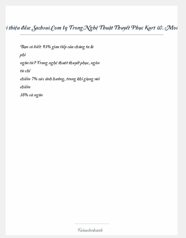 Trích đoạn Sachvui.Com Iq Trong Nghệ Thuật Thuyết Phục Kurt W. Mortensen