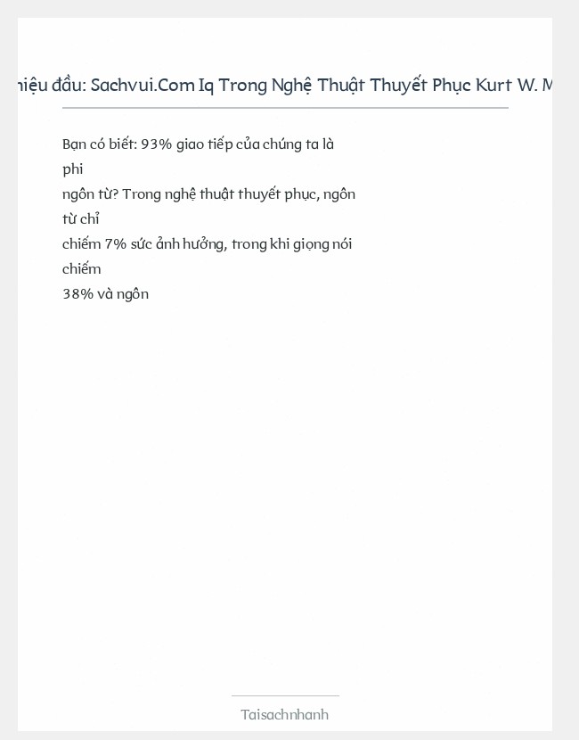 Trích đoạn Sachvui.Com Iq Trong Nghệ Thuật Thuyết Phục Kurt W. Mortensen