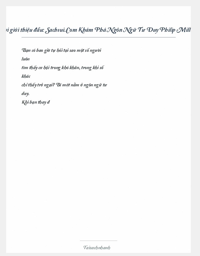 Trích đoạn Sachvui.Com Khám Phá Ngôn Ngữ Tư Duy Philip Miller