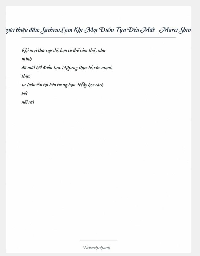 Trích đoạn Sachvui.Com Khi Mọi Điểm Tựa Đều Mất - Marci Shimoff