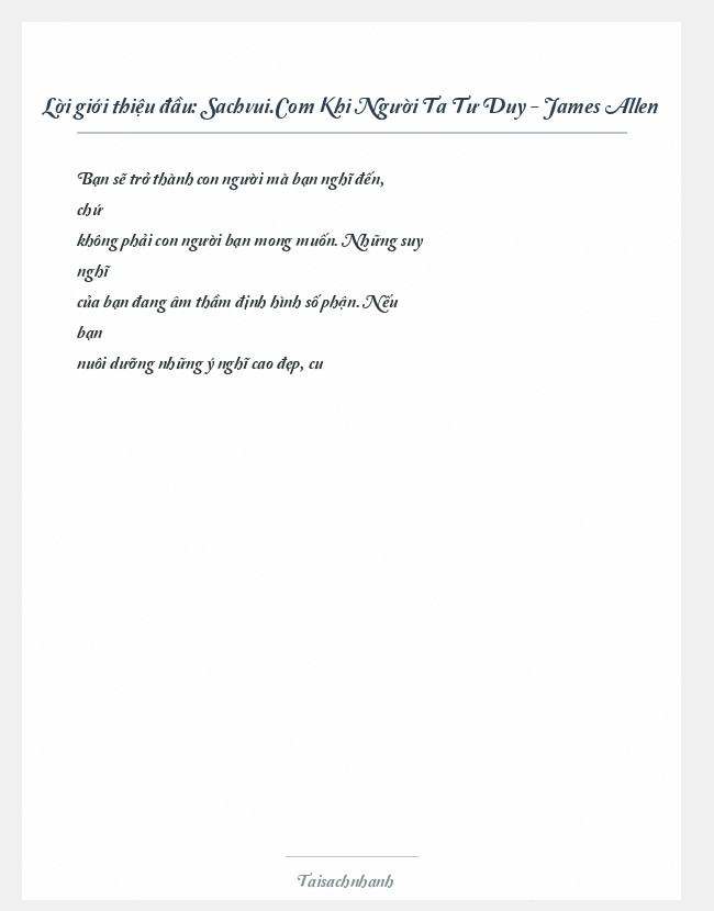 Trích đoạn Sachvui.Com Khi Người Ta Tư Duy - James Allen