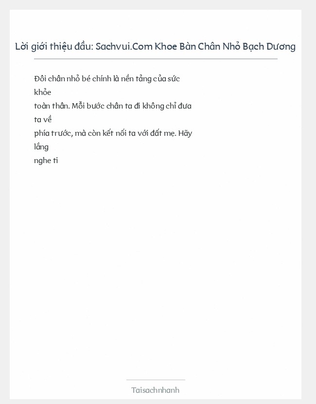 Trích đoạn Sachvui.Com Khoe Bàn Chân Nhỏ Bạch Dương