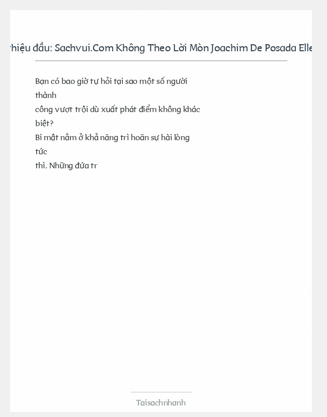 Trích đoạn Sachvui.Com Không Theo Lời Mòn Joachim De Posada Ellen Singer