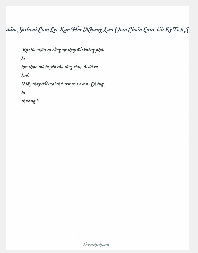 Trích đoạn Sachvui.Com Lee Kun Hee Những Lựa Chọn Chiến Lược Và Kỳ Tích Samsung Ji P