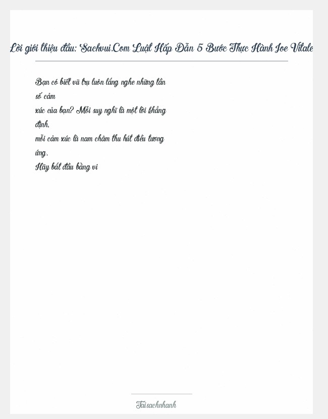 Trích đoạn Sachvui.Com Luật Hấp Dẫn 5 Bước Thực Hành Joe Vitale