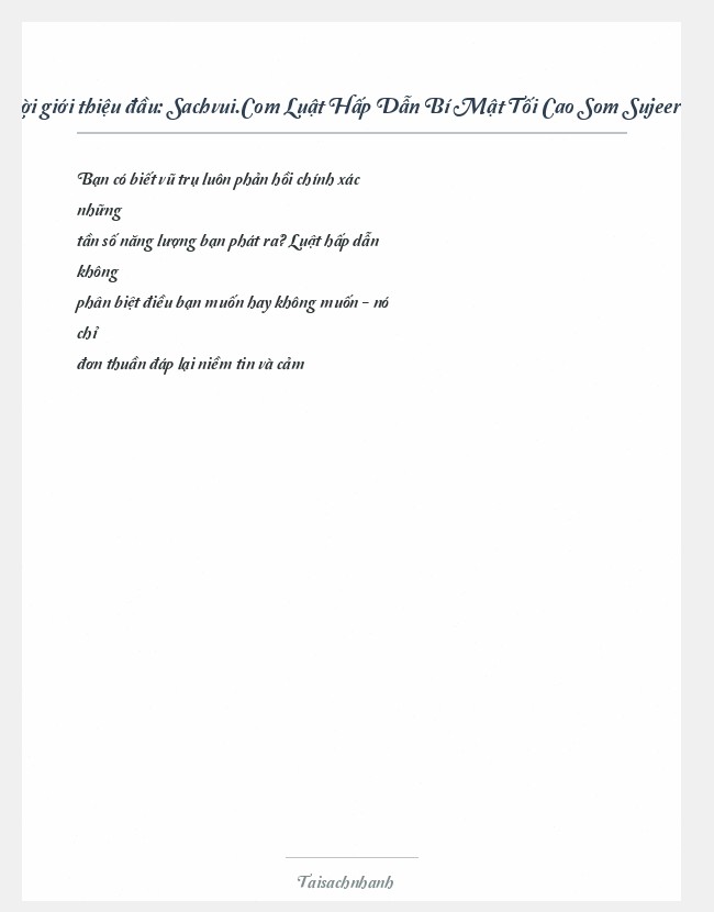 Trích đoạn Sachvui.Com Luật Hấp Dẫn Bí Mật Tối Cao Som Sujeera