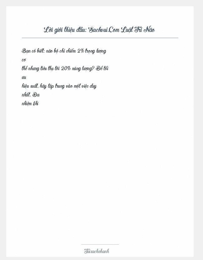 Trích đoạn Sachvui.Com Luật Trí Não