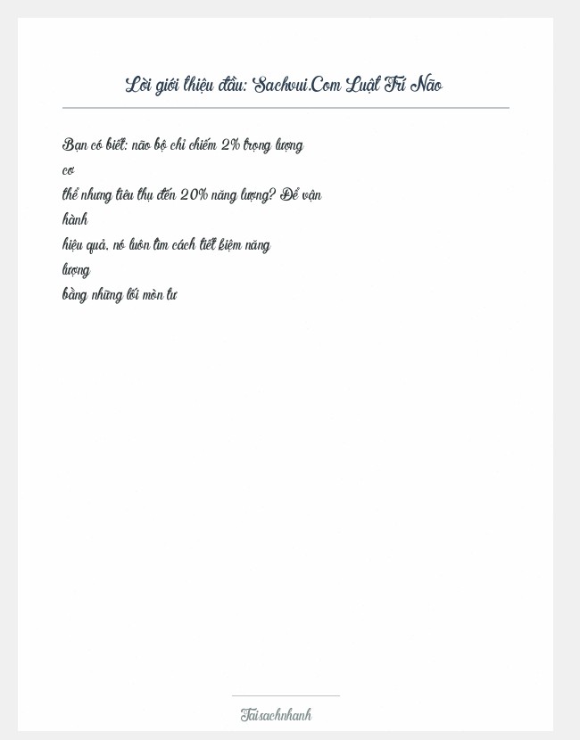 Trích đoạn Sachvui.Com Luật Trí Não