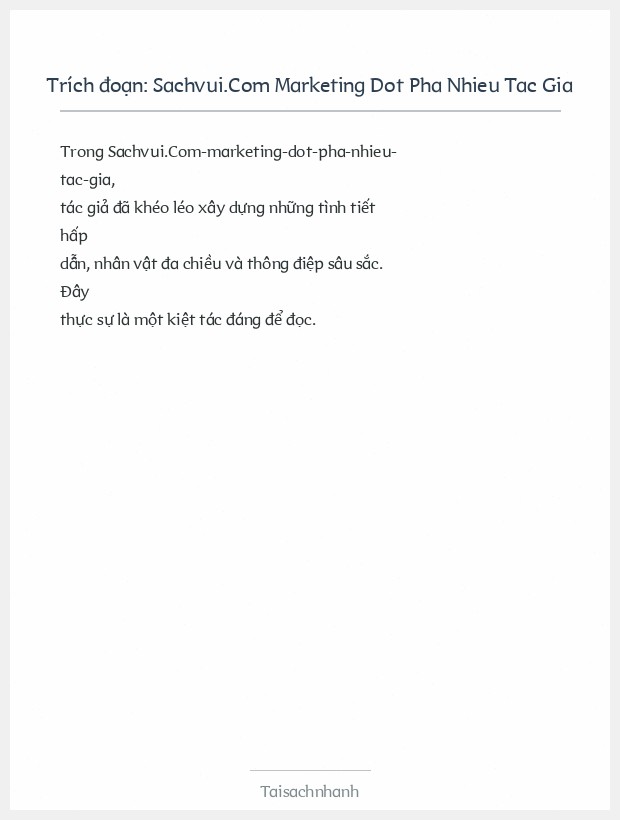 Trích đoạn Sachvui.Com Marketing Dot Pha Nhieu Tac Gia
