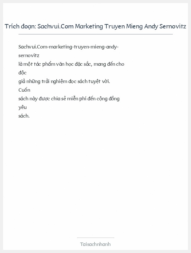 Trích đoạn Sachvui.Com Marketing Truyen Mieng Andy Sernovitz