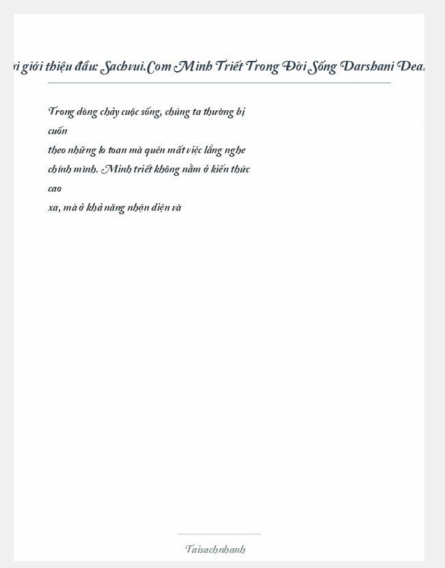 Trích đoạn Sachvui.Com Minh Triết Trong Đời Sống Darshani Deane