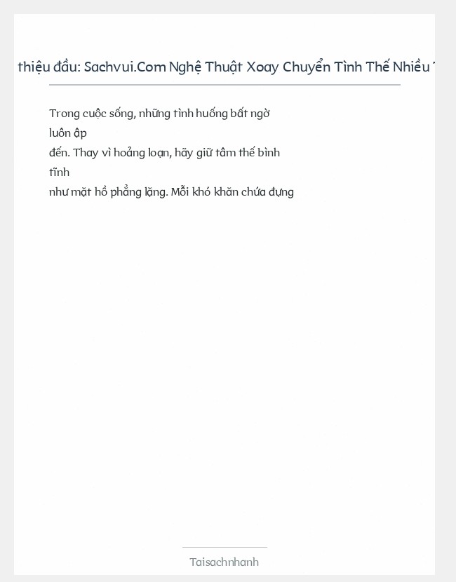 Trích đoạn Sachvui.Com Nghệ Thuật Xoay Chuyển Tình Thế Nhiều Tác Giả