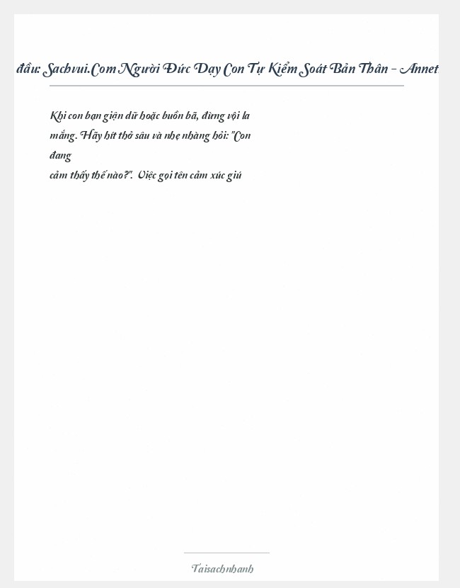 Trích đoạn Sachvui.Com Người Đức Dạy Con Tự Kiểm Soát Bản Thân - Annette Kast-Zahn