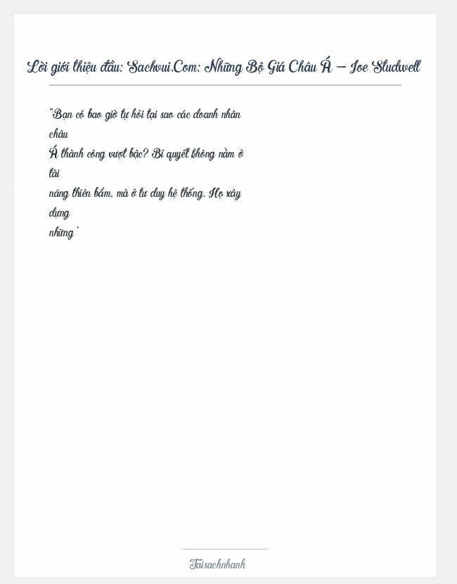 Trích đoạn Sachvui.Com: Những Bộ Giá Châu Á - Joe Studwell