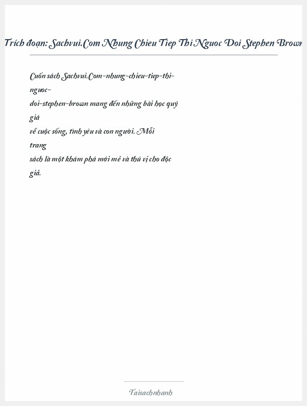 Trích đoạn Sachvui.Com Nhung Chieu Tiep Thi Nguoc Doi Stephen Brown