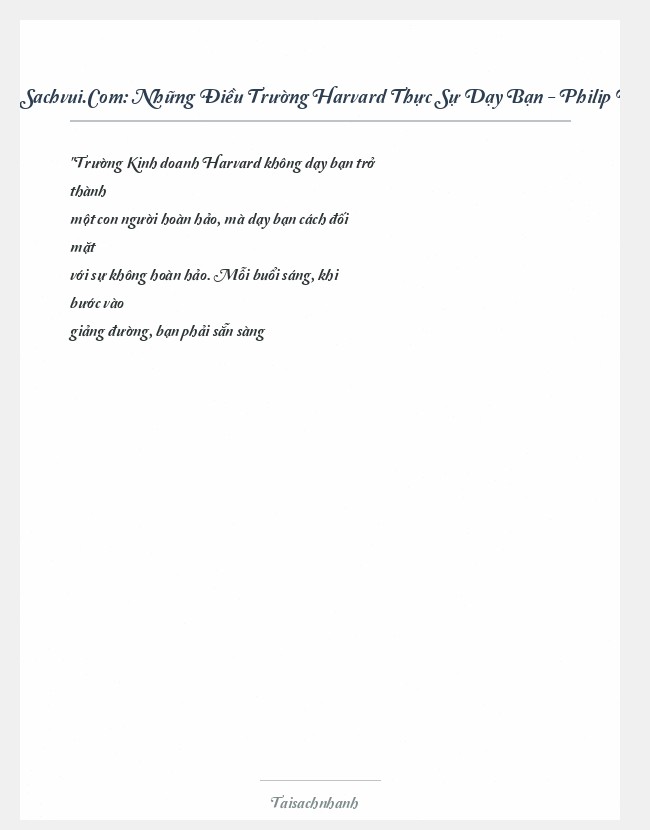 Trích đoạn Sachvui.Com: Những Điều Trường Harvard Thực Sự Dạy Bạn - Philip Delves Broughton