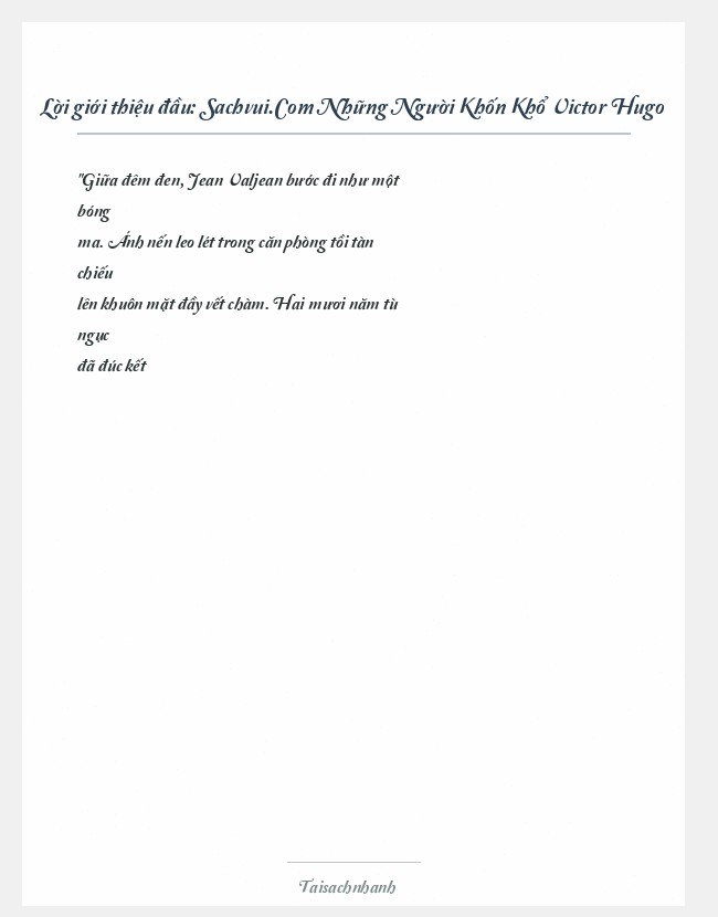 Trích đoạn Sachvui.Com Những Người Khốn Khổ Victor Hugo