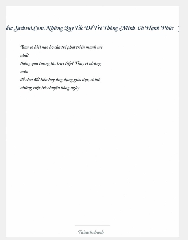 Trích đoạn Sachvui.Com Những Quy Tắc Để Trẻ Thông Minh Và Hạnh Phúc - John Medina