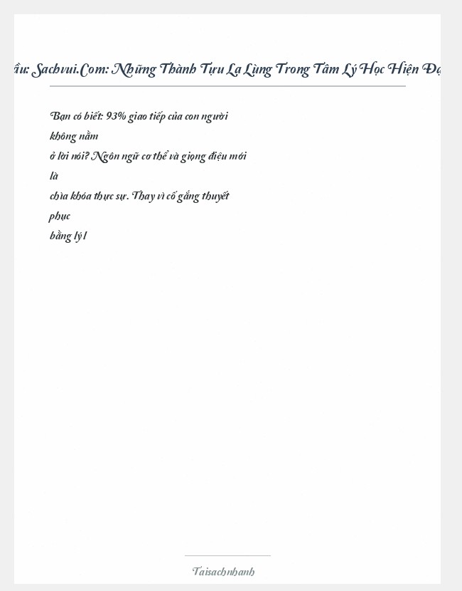 Trích đoạn Sachvui.Com: Những Thành Tựu Lạ Lùng Trong Tâm Lý Học Hiện Đại Pierre Daco