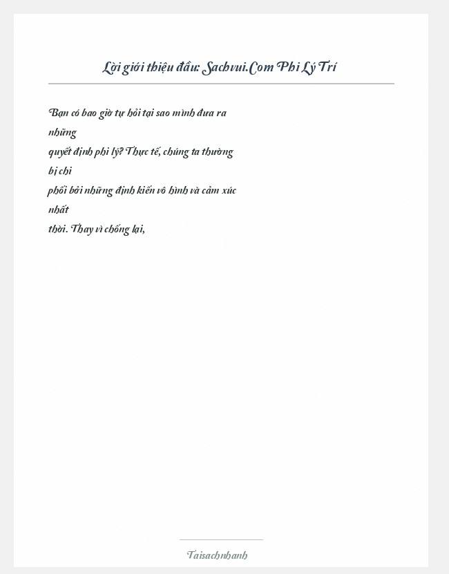 Trích đoạn Sachvui.Com Phi Lý Trí