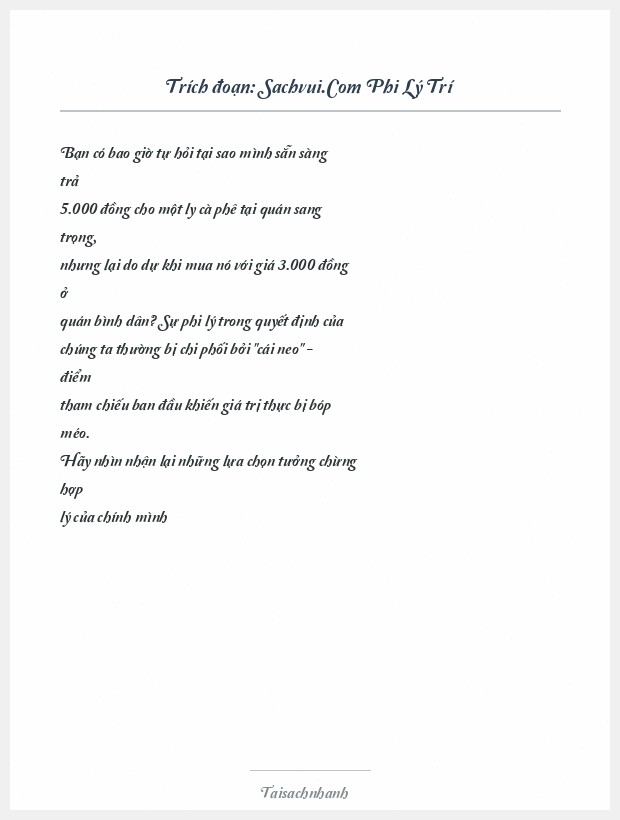 Trích đoạn Sachvui.Com Phi Lý Trí