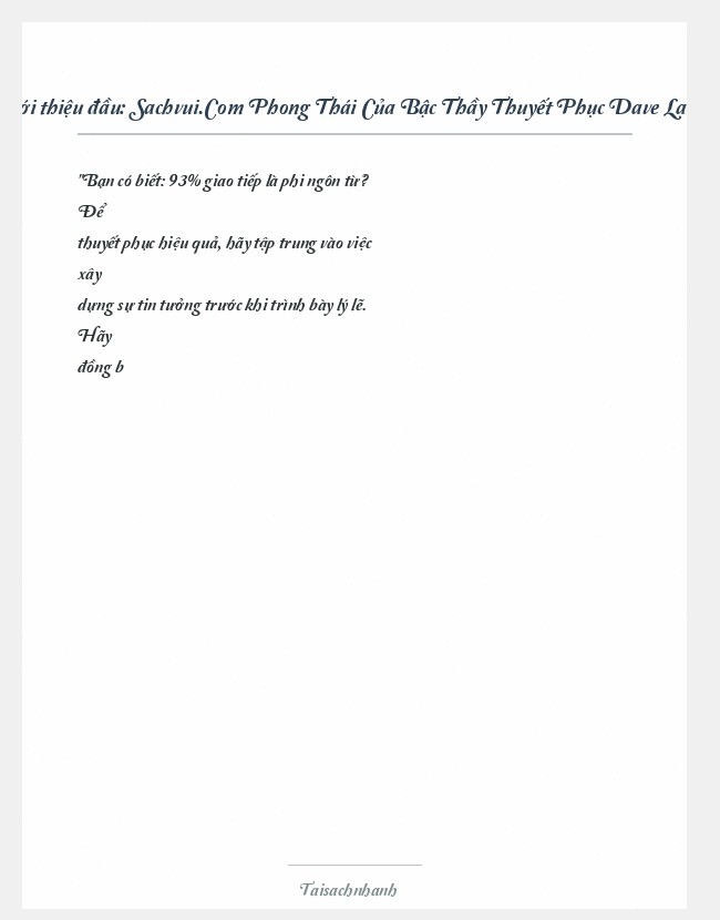 Trích đoạn Sachvui.Com Phong Thái Của Bậc Thầy Thuyết Phục Dave Lakhani