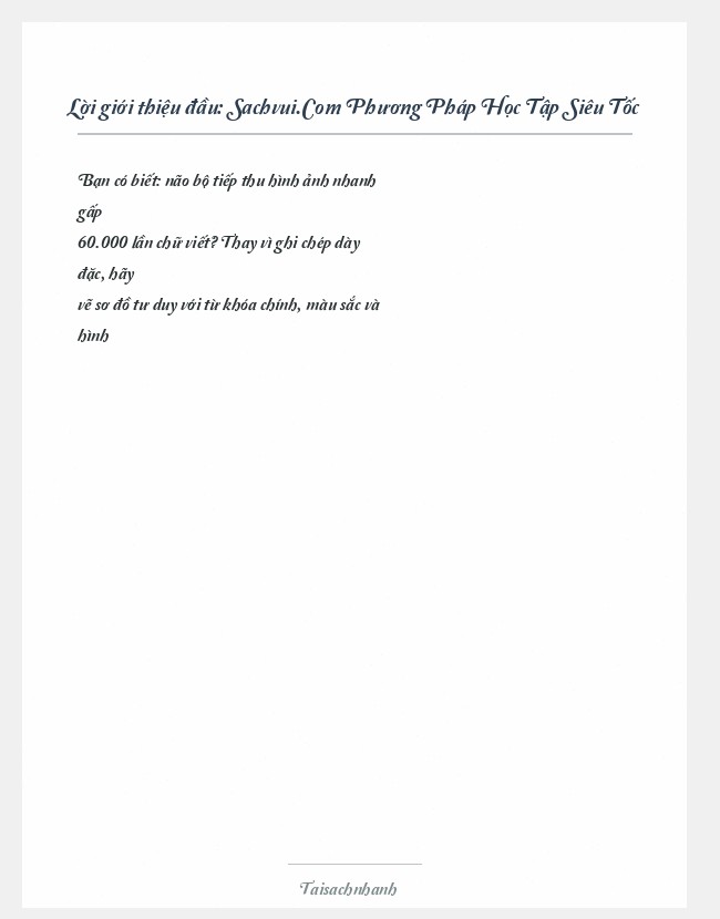 Trích đoạn Sachvui.Com Phương Pháp Học Tập Siêu Tốc