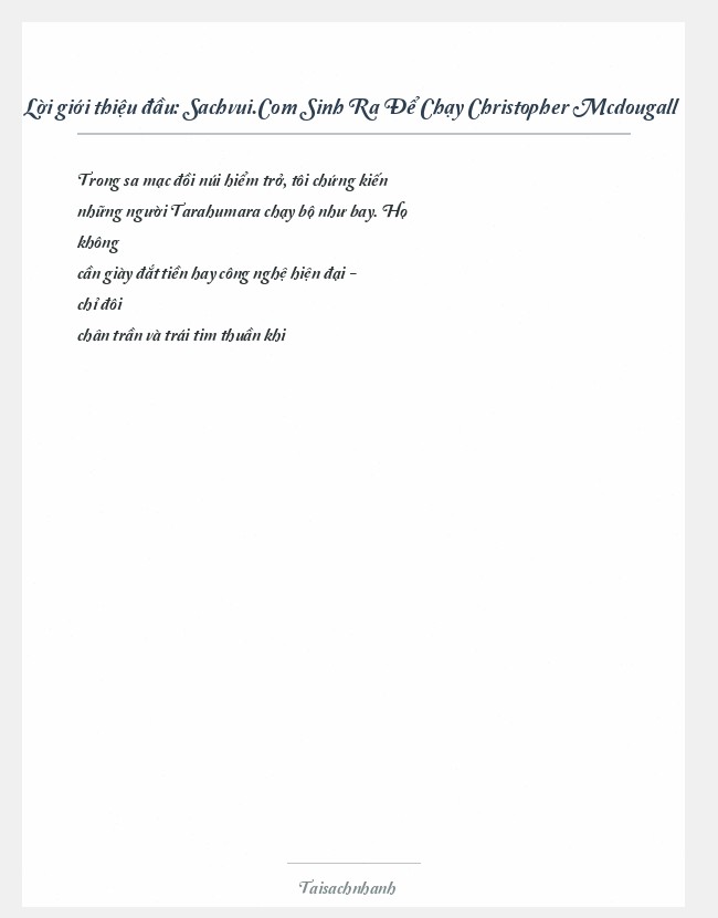 Trích đoạn Sachvui.Com Sinh Ra Để Chạy Christopher Mcdougall