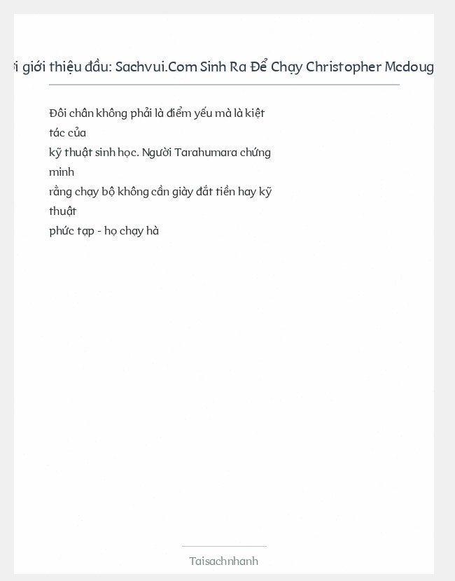 Trích đoạn Sachvui.Com Sinh Ra Để Chạy Christopher Mcdougall