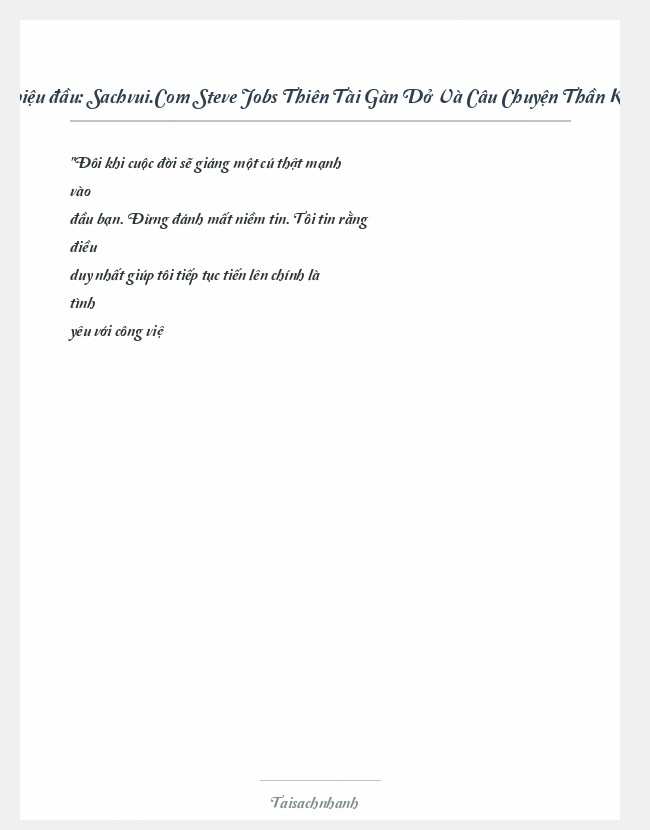 Trích đoạn Sachvui.Com Steve Jobs Thiên Tài Gàn Dở Và Câu Chuyện Thần Kỳ Về Quả