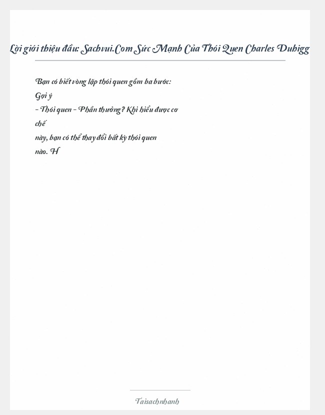 Trích đoạn Sachvui.Com Sức Mạnh Của Thói Quen Charles Duhigg