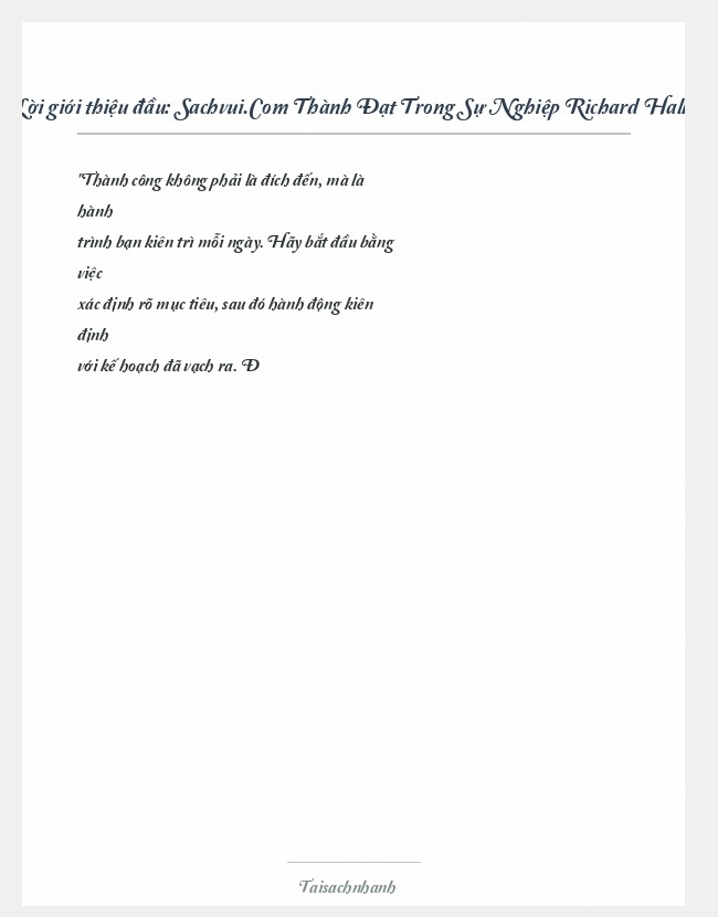 Trích đoạn Sachvui.Com Thành Đạt Trong Sự Nghiệp Richard Hall