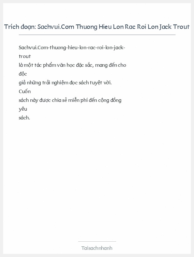 Trích đoạn Sachvui.Com Thuong Hieu Lon Rac Roi Lon Jack Trout