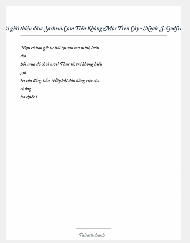 Trích đoạn Sachvui.Com Tiền Không Mọc Trên Cây - Neale S. Godfrey