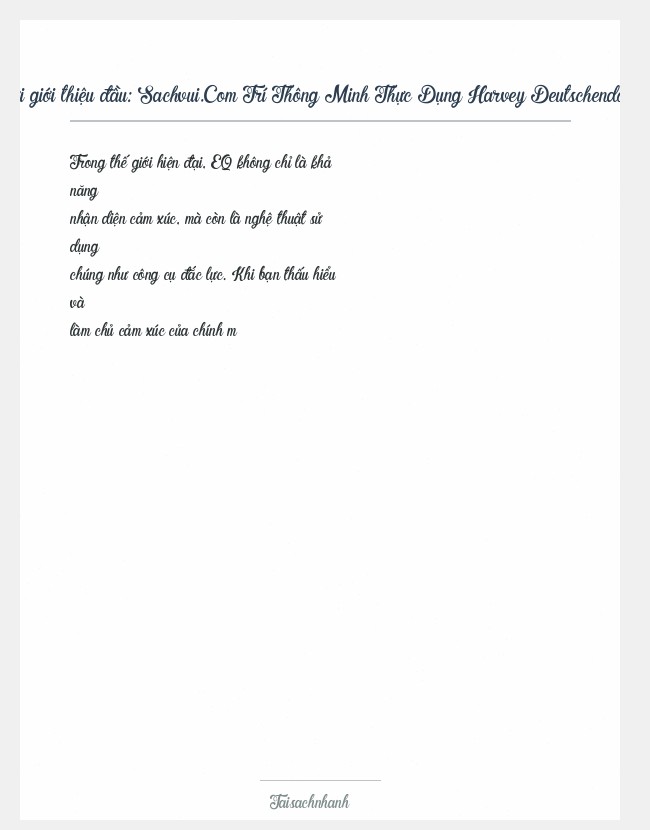 Trích đoạn Sachvui.Com Trí Thông Minh Thực Dụng Harvey Deutschendorf