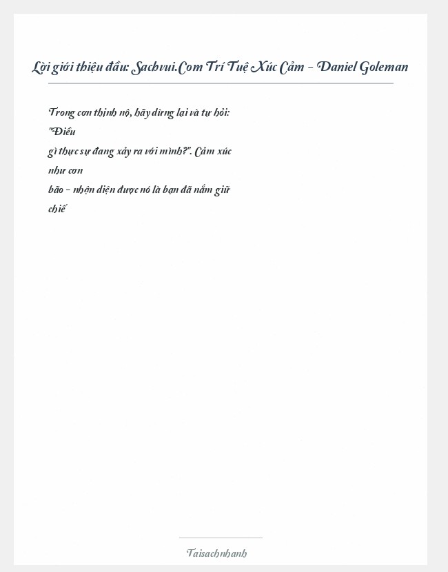 Trích đoạn Sachvui.Com Trí Tuệ Xúc Cảm - Daniel Goleman