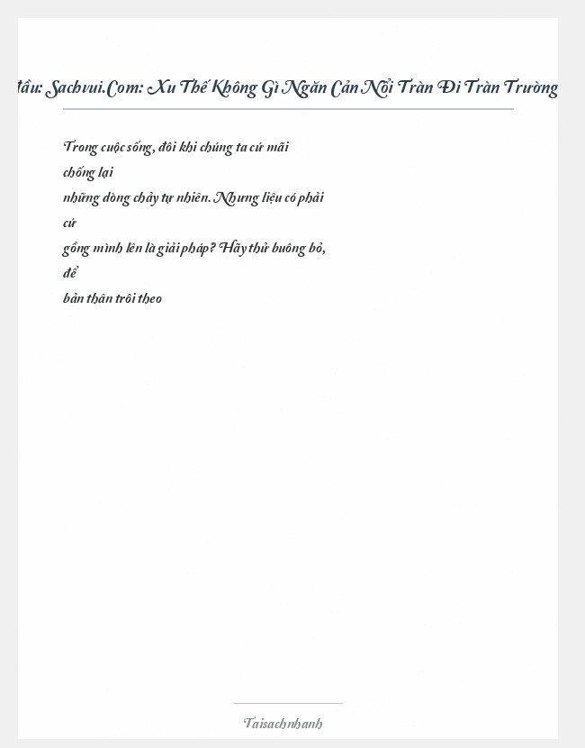 Trích đoạn Sachvui.Com: Xu Thế Không Gì Ngăn Cản Nổi Tràn Đi Tràn Trường Mình Chinh