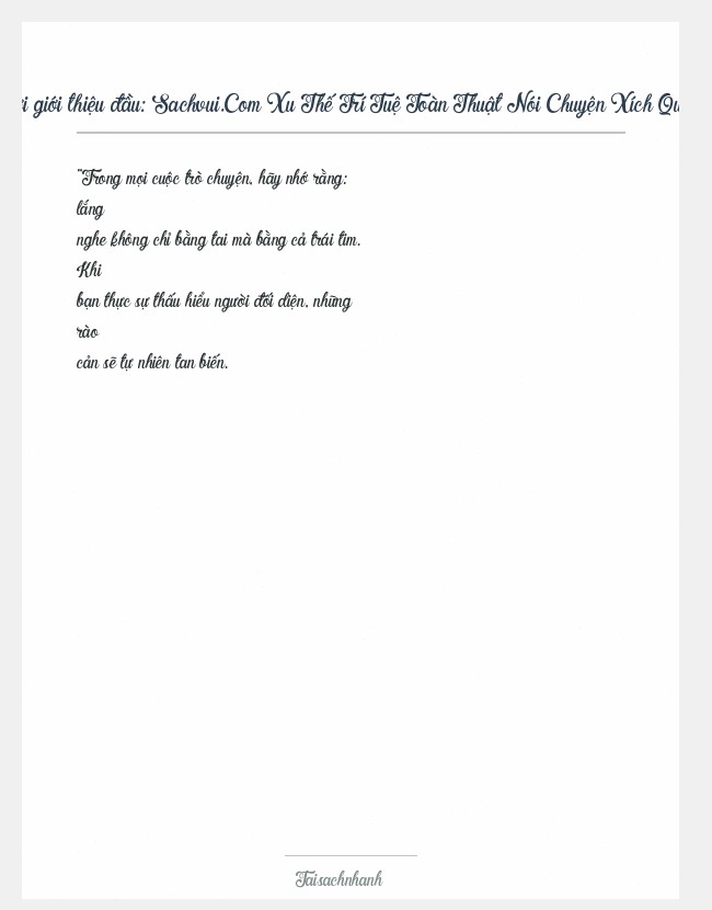 Trích đoạn Sachvui.Com Xu Thế Trí Tuệ Toàn Thuật Nói Chuyện Xích Quân