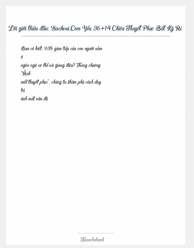 Trích đoạn Sachvui.Com Yếu 36+14 Chiêu Thuyết Phục Bất Kỳ Ai