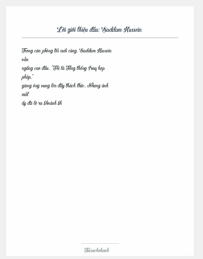 Trích đoạn Saddam Hussein