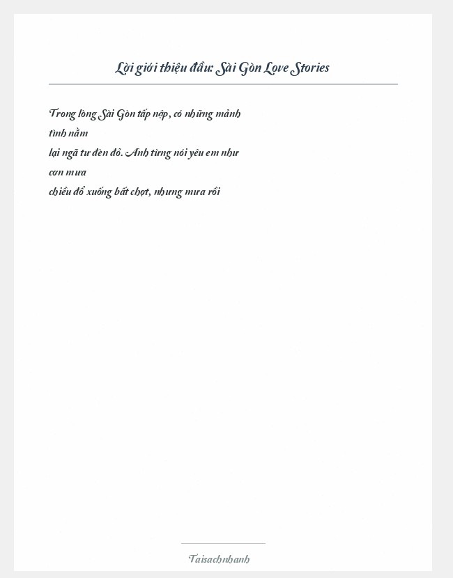 Trích đoạn Sài Gòn Love Stories