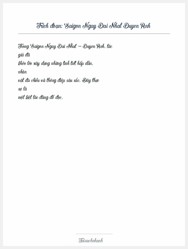 Trích đoạn Saigon Ngay Dai Nhat Duyen Anh