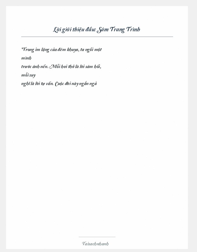 Trích đoạn Sám Trang Trình