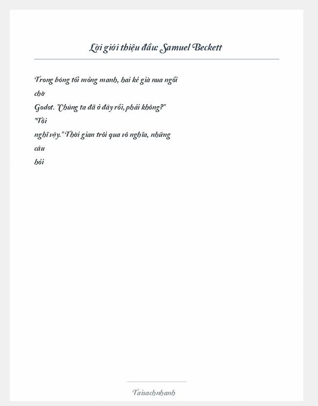 Trích đoạn Samuel Beckett