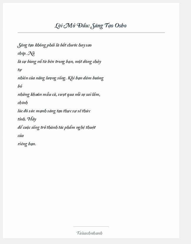 Trích đoạn Sáng Tạo Osho